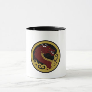 Taza Caneca Cerâmica Dragão Imperial Vermelho