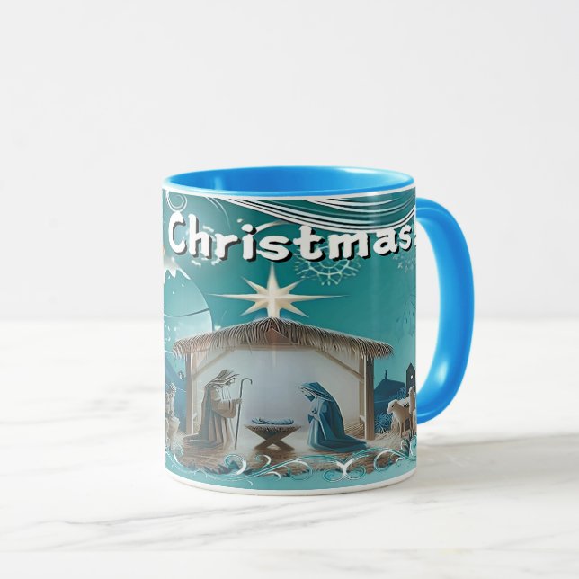 Taza Caneca com cor dentro-Natal (Anverso derecho)