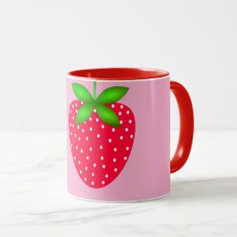 Taza caneca estampada morango