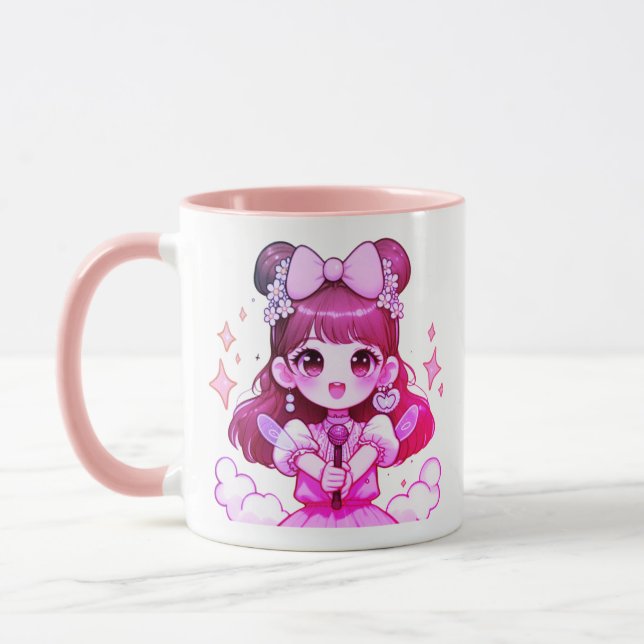Taza caneca kpop garota cantora desenho  (Izquierda)