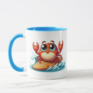 Taza Cangrejo de la casa de la playa más monograma