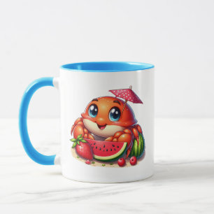 Taza Cangrejo de la casa de la playa más monograma