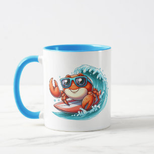 Taza Cangrejo de la casa de la playa más monograma