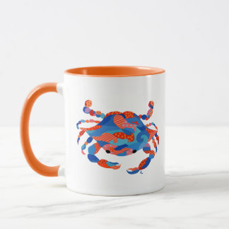 Taza Cangrejo multicolor de color de agua de barro