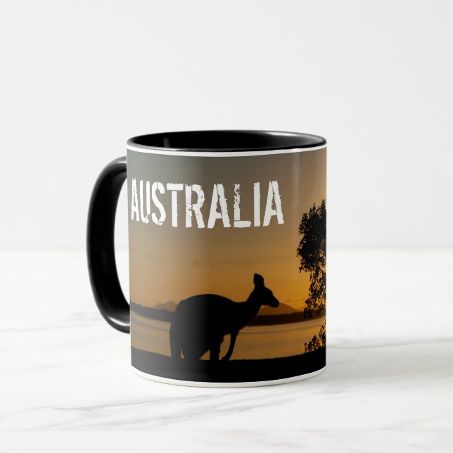 Taza Canguro negro al atardecer en Australia (Anverso izquierdo)
