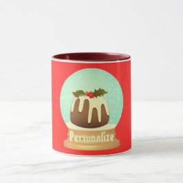 Taza Cañón de ciruelas de nieve pastel de invierno verd