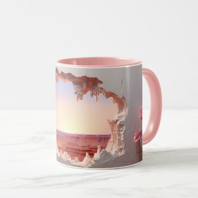Taza Cañón de pared rota 3D Sunset Mug (Anverso derecho)