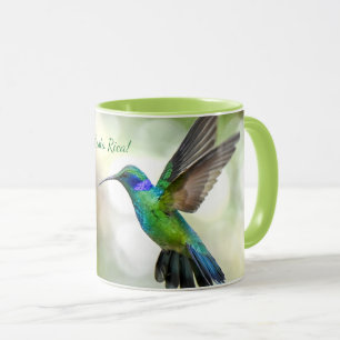 Taza Cantando Al Unísono En Costa Rica Con Un Colibrí