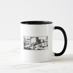 Taza Canteros en el trabajo, grabado por Lucotte