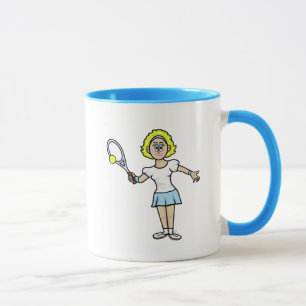 Taza Canto de tenis femenino de rubia