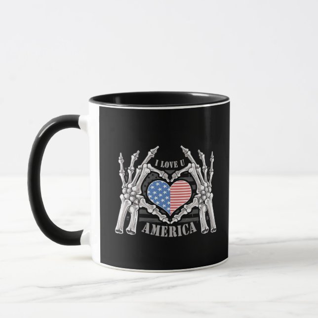 Taza Capa editable de ilustraciones de mano de esquelet (Izquierda)