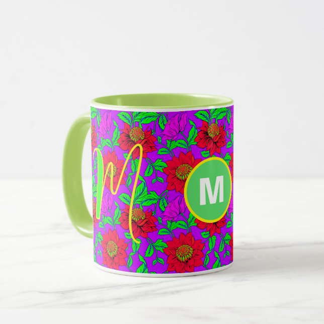 Taza Capacidad: 20 oz. | Elegantes Rosas Monogramado Pr (Anverso izquierdo)