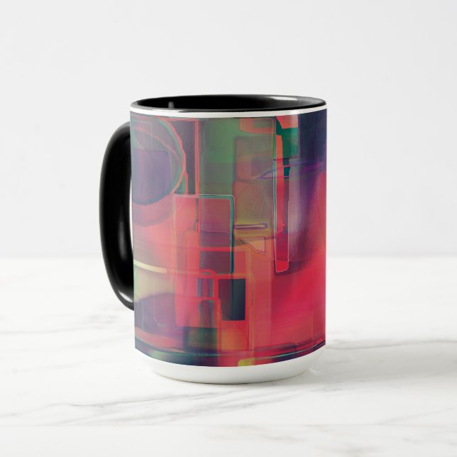 Taza capas de imágenes verdes y rojas y un ligero tono  (Anverso izquierdo)