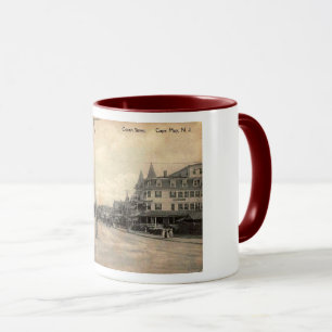 Taza Cape May NJ, Ocean Street, c1910 Vintage
