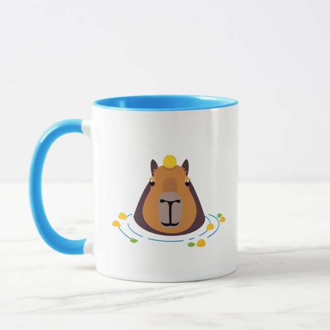 Taza Capibara suave con Naranjas nadando (Izquierda)