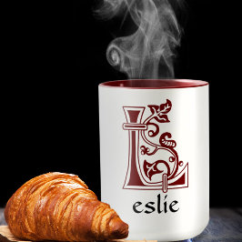 Taza Capital medieval decorativa botánica L