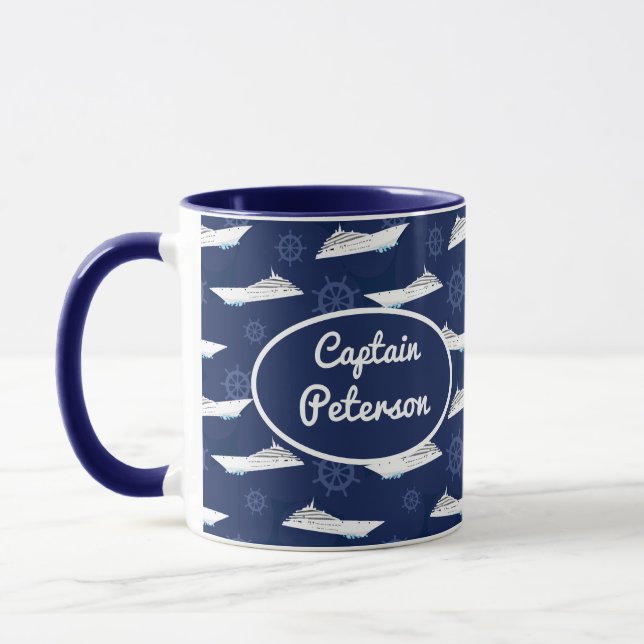 Taza Capitán del barco, barco de crucero personalizado (Izquierda)