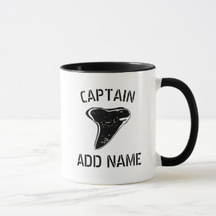 Taza Capitán del bote Personalizado nombre cerdo diente