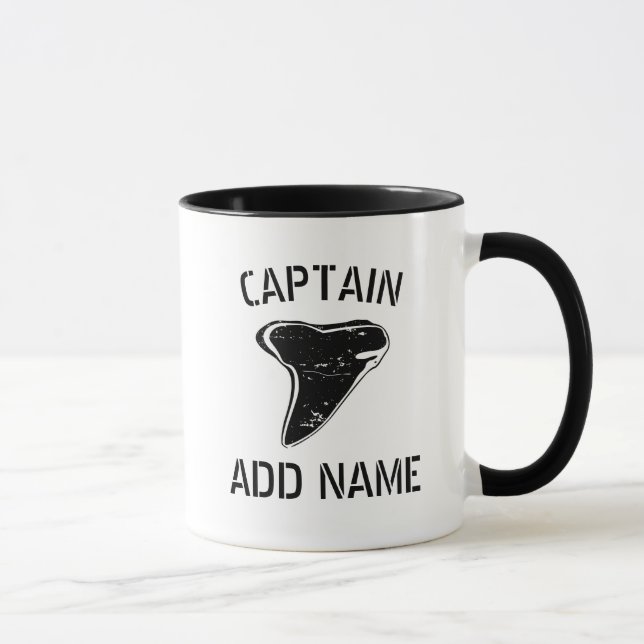 Taza Capitán del bote Personalizado nombre cerdo diente (Derecha)