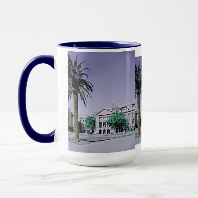 Taza Capitolio estatal de Arizona retro con toque de co (Izquierda)
