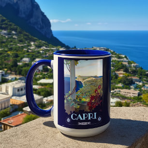Taza Capri, Italia Turismo de Viajes Vintage
