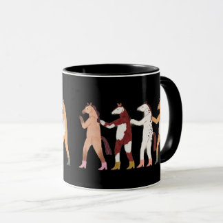 Taza caprichosa de caballos bailarines