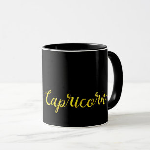 Taza Capricornio Gold Letter Mug
