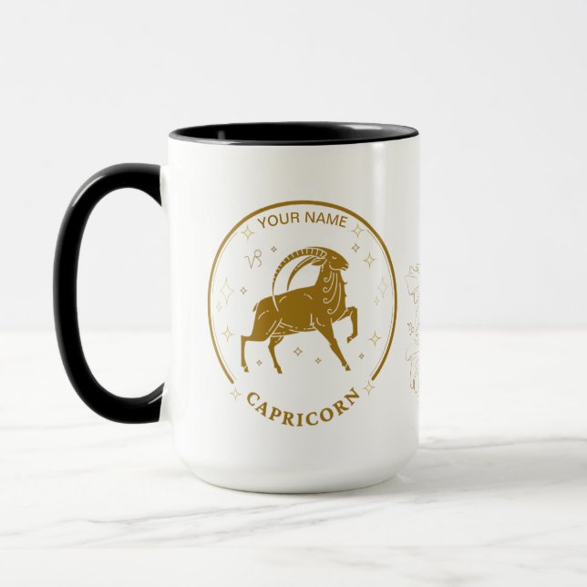 Taza Capricornio personalizado Zodiac 15 oz (Izquierda)