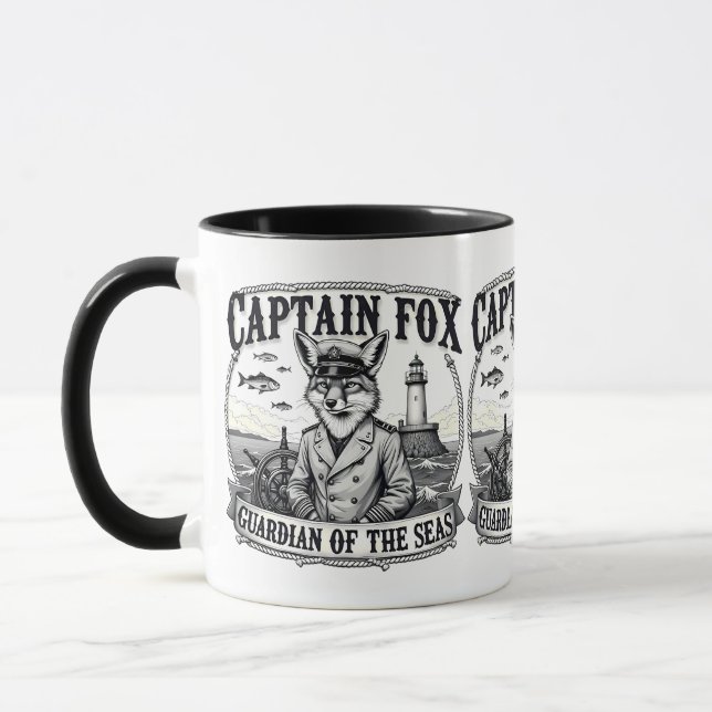Taza Captain Fox Guardian of Seas Nautical Design (Izquierda)