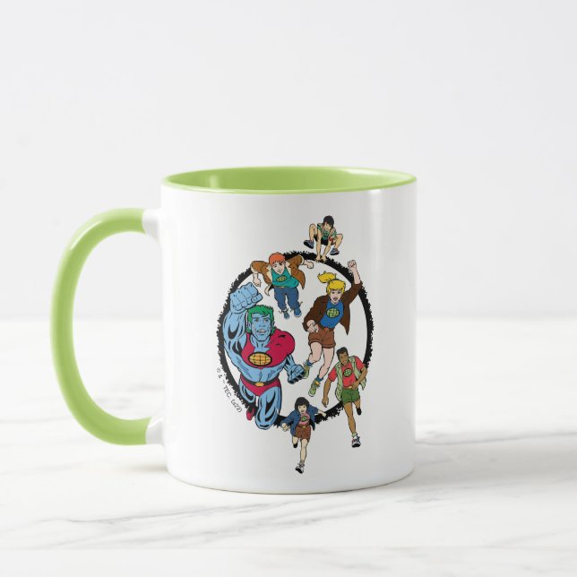 Taza Captain Planet y el gráfico del círculo de los pla (Izquierda)