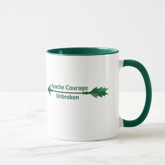 Taza Capuchón de café con flecha verde sin romper (Derecha)