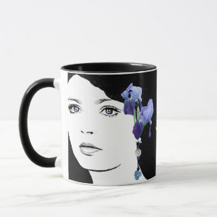 Taza cara chica Emily nombre personalizable azul iris f