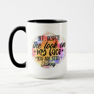 Taza Cara de arte de palabra de sarcasmo de café divert
