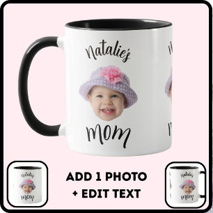 Taza Cara de Bebé Niño Foto Nombre del Niño Mamá