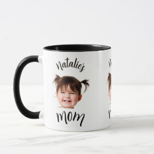 Taza  Cara de bebé niño lindo foto Nombre del niño Mamá