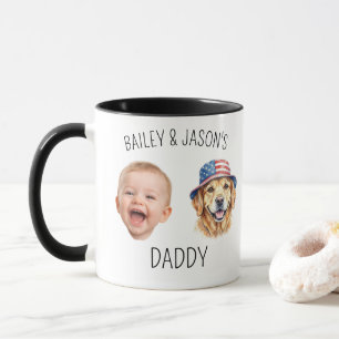 Taza Cara de bebé niño personalizada 2 fotos para papá