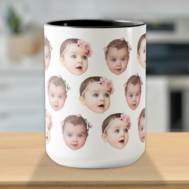 Taza Cara de Bebé Personalizada Adorable 2 Fotos (Subido por el creador)