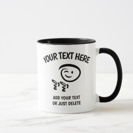 Taza Cara de Emoji de Winger con plantilla de doodle de