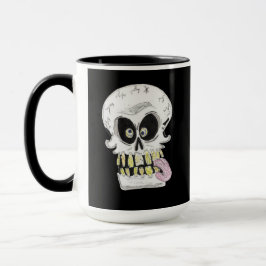 Taza cara de esqueleto de cráneo tonto
