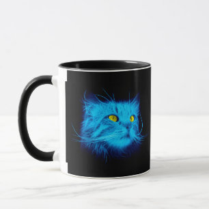 Taza Cara de gato azul