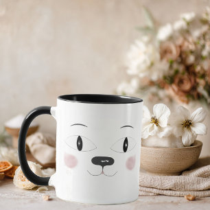 Taza cara de gato lindo, ojos astutos