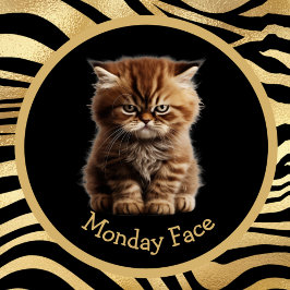 Taza Cara De Lunes O Gato De Enfado De Texto