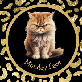 Taza Cara De Lunes O Gato De Pestaña Enfadado Del Texto