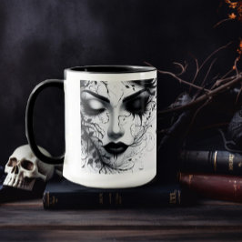 Taza Cara de mujer gótica