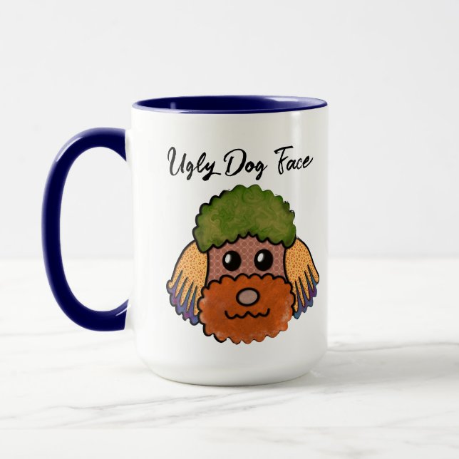 Taza Cara de perro fea de perro caniche (Izquierda)