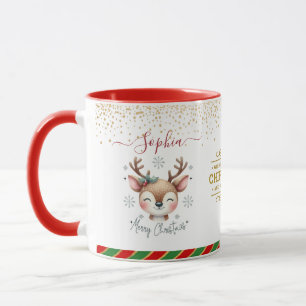 Taza Cara de reno de Navidad Regalos de vacaciones