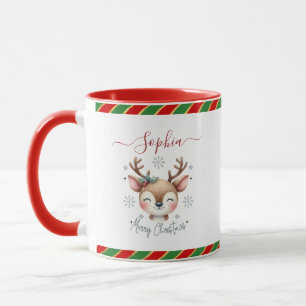 Taza Cara de reno de Navidad Regalos de vacaciones