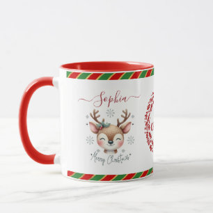 Taza Cara de reno de Navidad Regalos de vacaciones