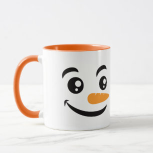 Taza Cara de Snowman sonriente