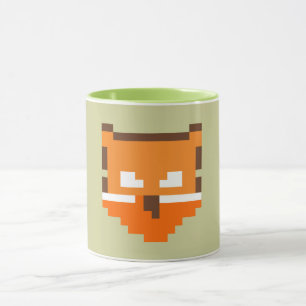 Taza Cara de zorro pixelada linda